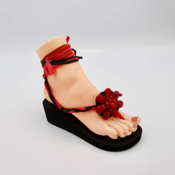 Bandajanas Quickie Lady in Red. Sleehakslipper met verwisselbare banden en accessoires.